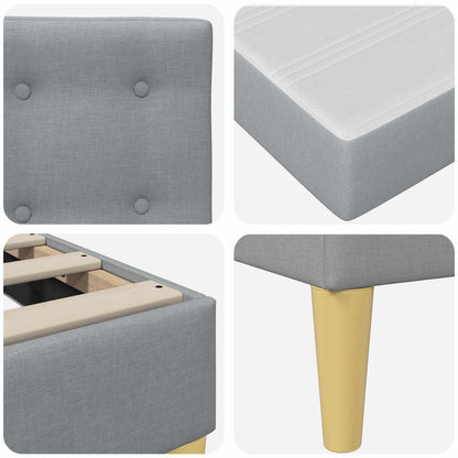 vidaXL Bed Frame with Mattress Light Grey 90 x 190 cm Fabric