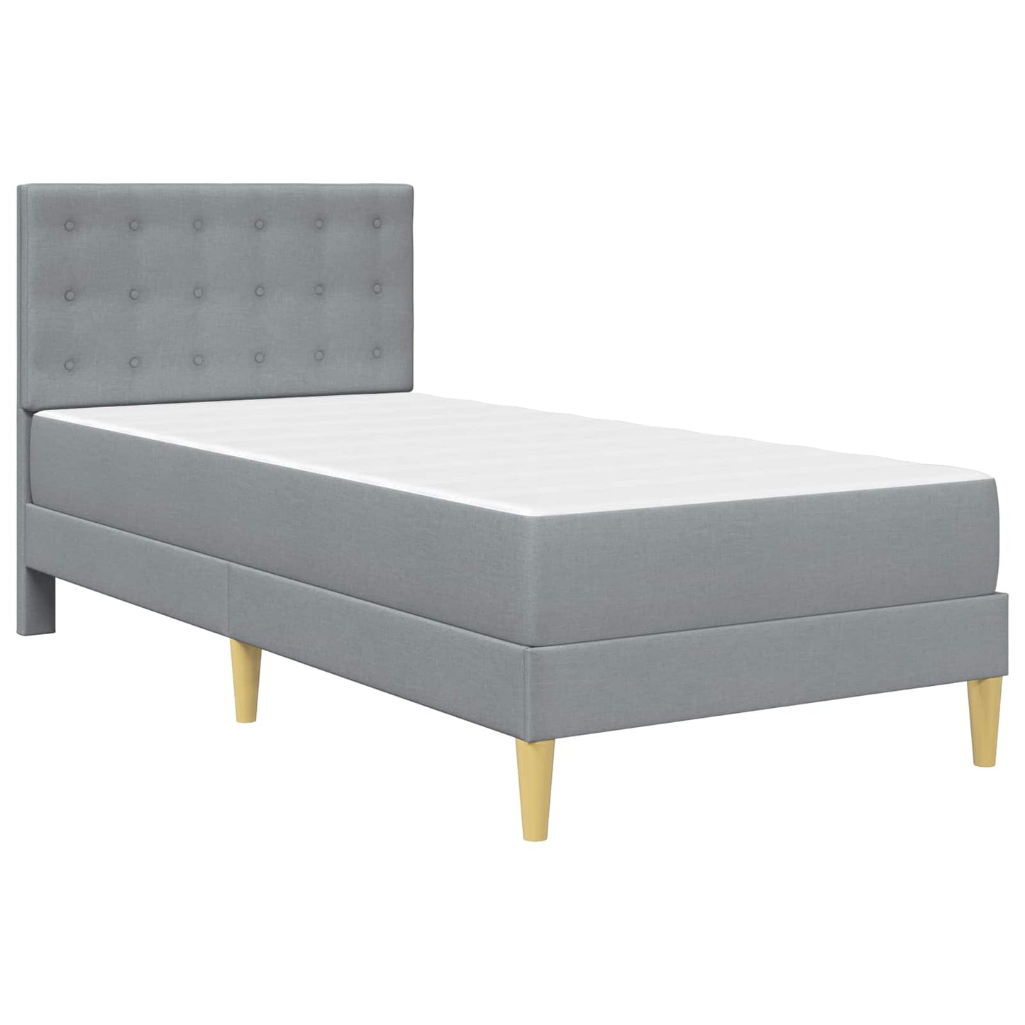 vidaXL Bed Frame with Mattress Light Grey 90 x 190 cm Fabric