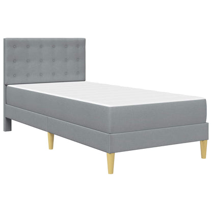 vidaXL Bed Frame with Mattress Light Grey 90 x 190 cm Fabric