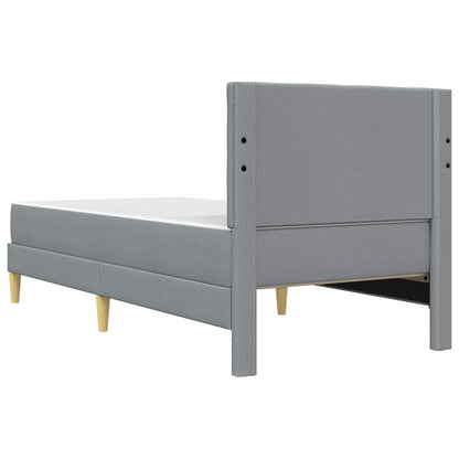 vidaXL Bed Frame with Mattress Light Grey 90 x 190 cm Fabric