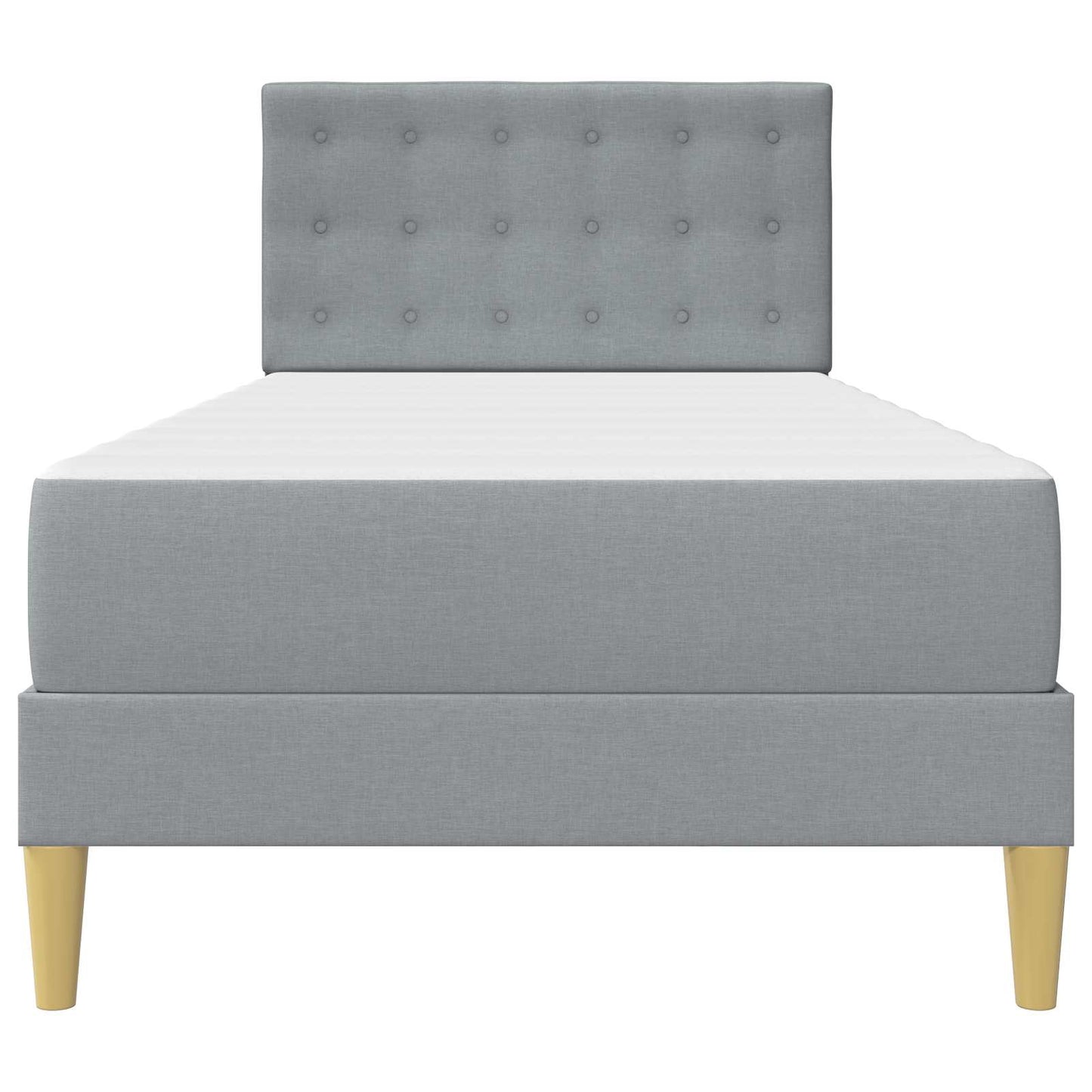 vidaXL Bed Frame with Mattress Light Grey 90 x 190 cm Fabric