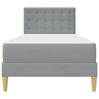 vidaXL Bed Frame with Mattress Light Grey 90 x 190 cm Fabric