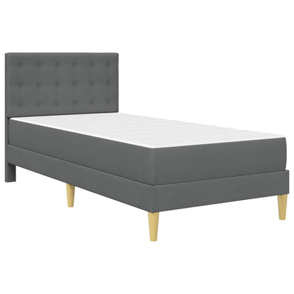 vidaXL Bed Frame with Mattress Dark Grey 90 x 190 cm Fabric