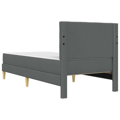 vidaXL Bed Frame with Mattress Dark Grey 90 x 190 cm Fabric