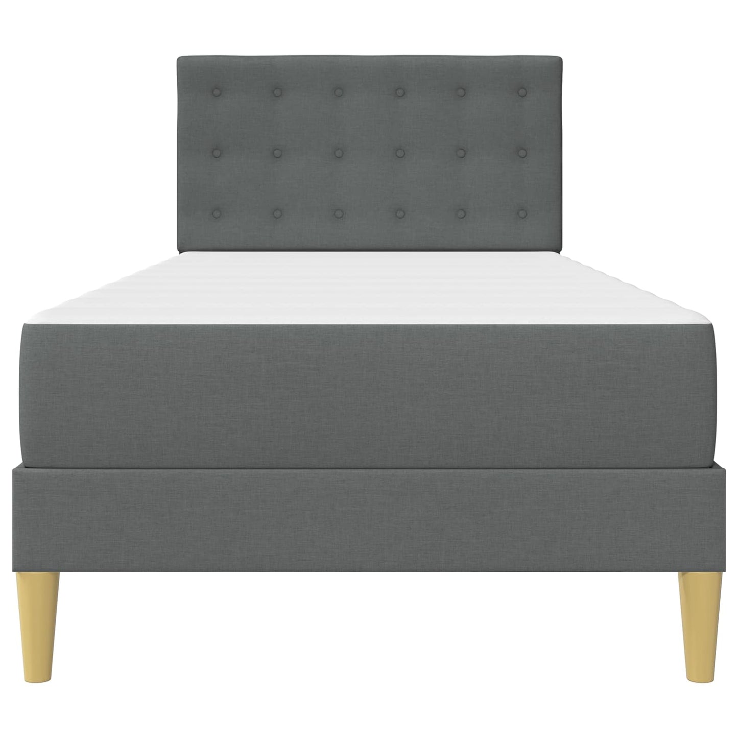 vidaXL Bed Frame with Mattress Dark Grey 90 x 190 cm Fabric