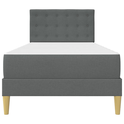 vidaXL Bed Frame with Mattress Dark Grey 90 x 190 cm Fabric