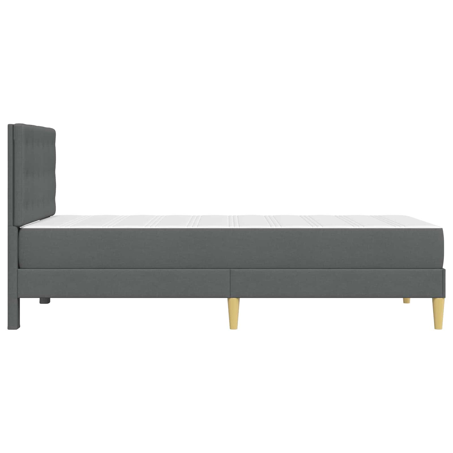 vidaXL Bed Frame with Mattress Dark Grey 90 x 190 cm Fabric