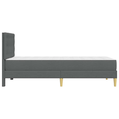 vidaXL Bed Frame with Mattress Dark Grey 90 x 190 cm Fabric
