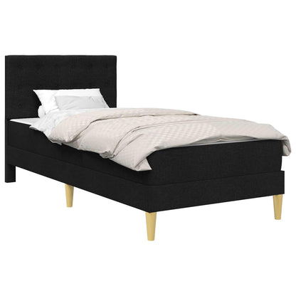 vidaXL Bed Frame with Mattress with Headboard Black 90 x 190 cm Fabric