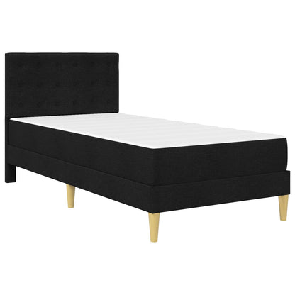 vidaXL Bed Frame with Mattress with Headboard Black 90 x 190 cm Fabric