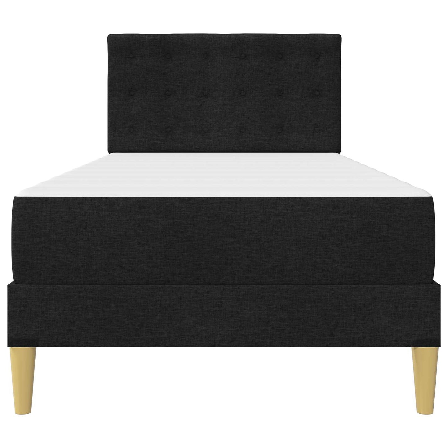 vidaXL Bed Frame with Mattress with Headboard Black 90 x 190 cm Fabric