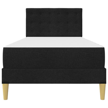 vidaXL Bed Frame with Mattress with Headboard Black 90 x 190 cm Fabric