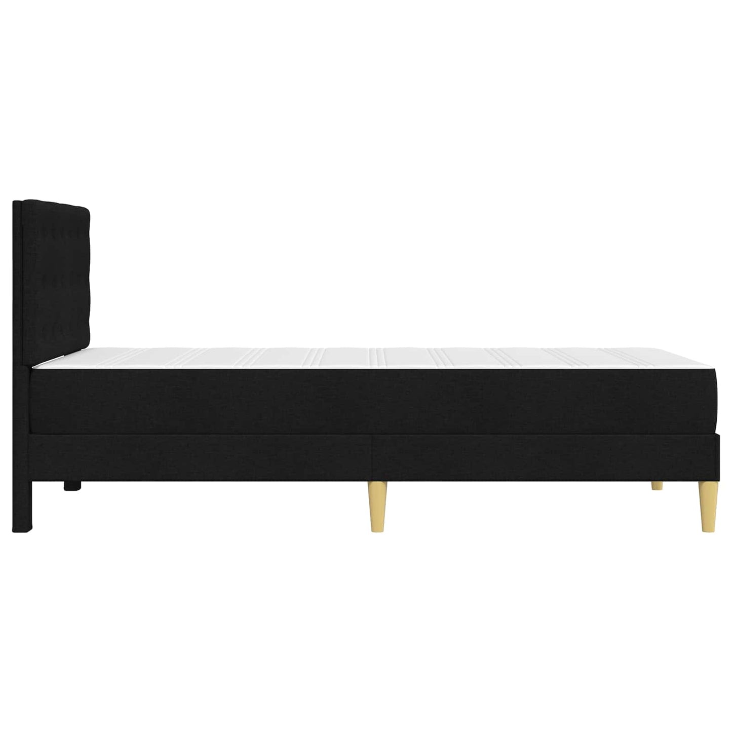 vidaXL Bed Frame with Mattress with Headboard Black 90 x 190 cm Fabric