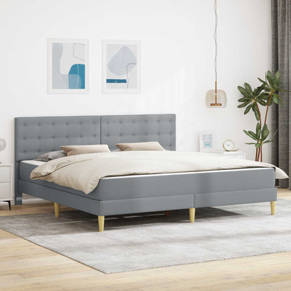 vidaXL Bed Frame with Mattress Light Grey 180 x 200 cm Fabric