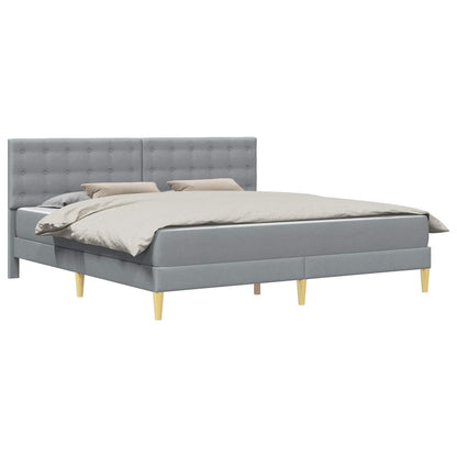 vidaXL Bed Frame with Mattress Light Grey 180 x 200 cm Fabric