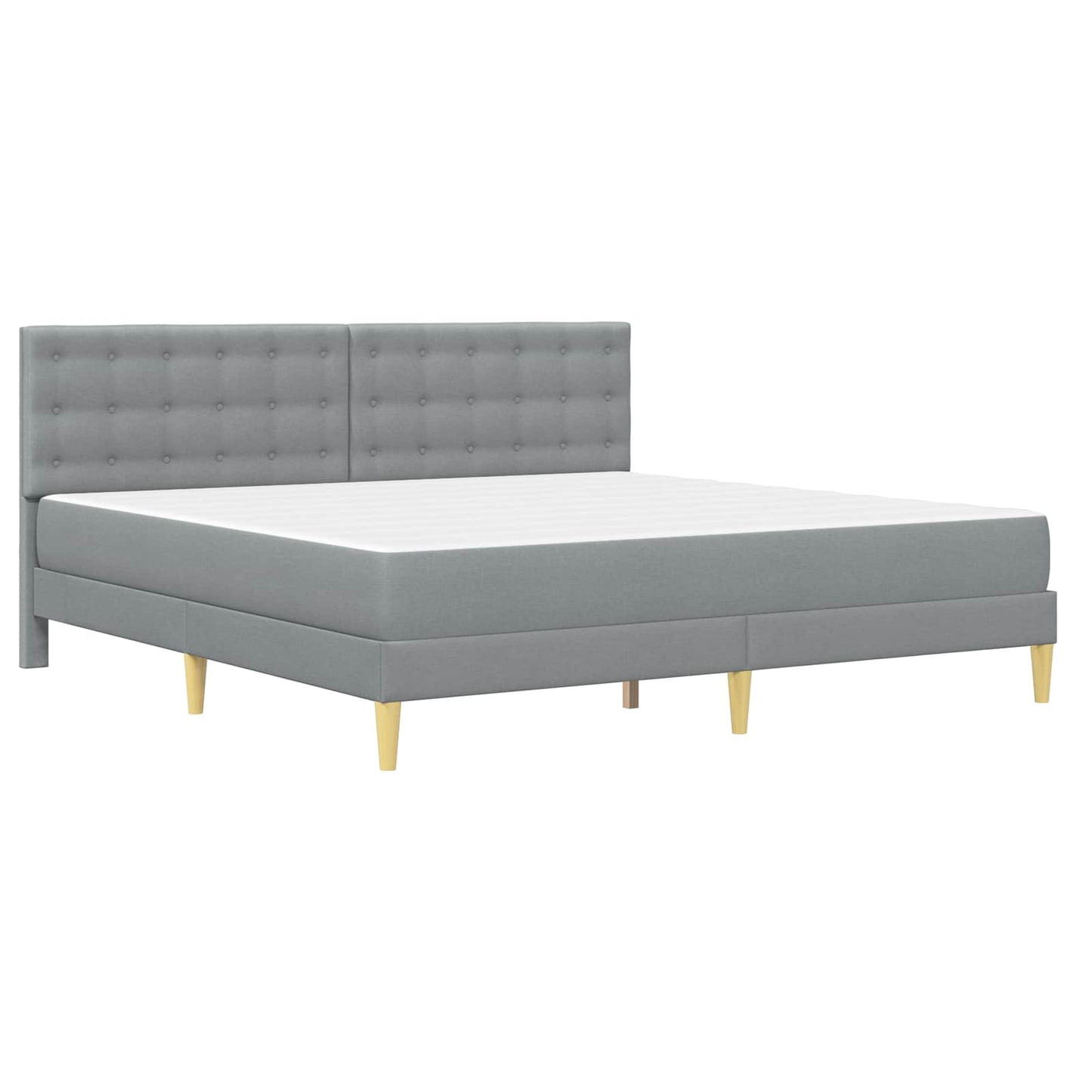 vidaXL Bed Frame with Mattress Light Grey 180 x 200 cm Fabric
