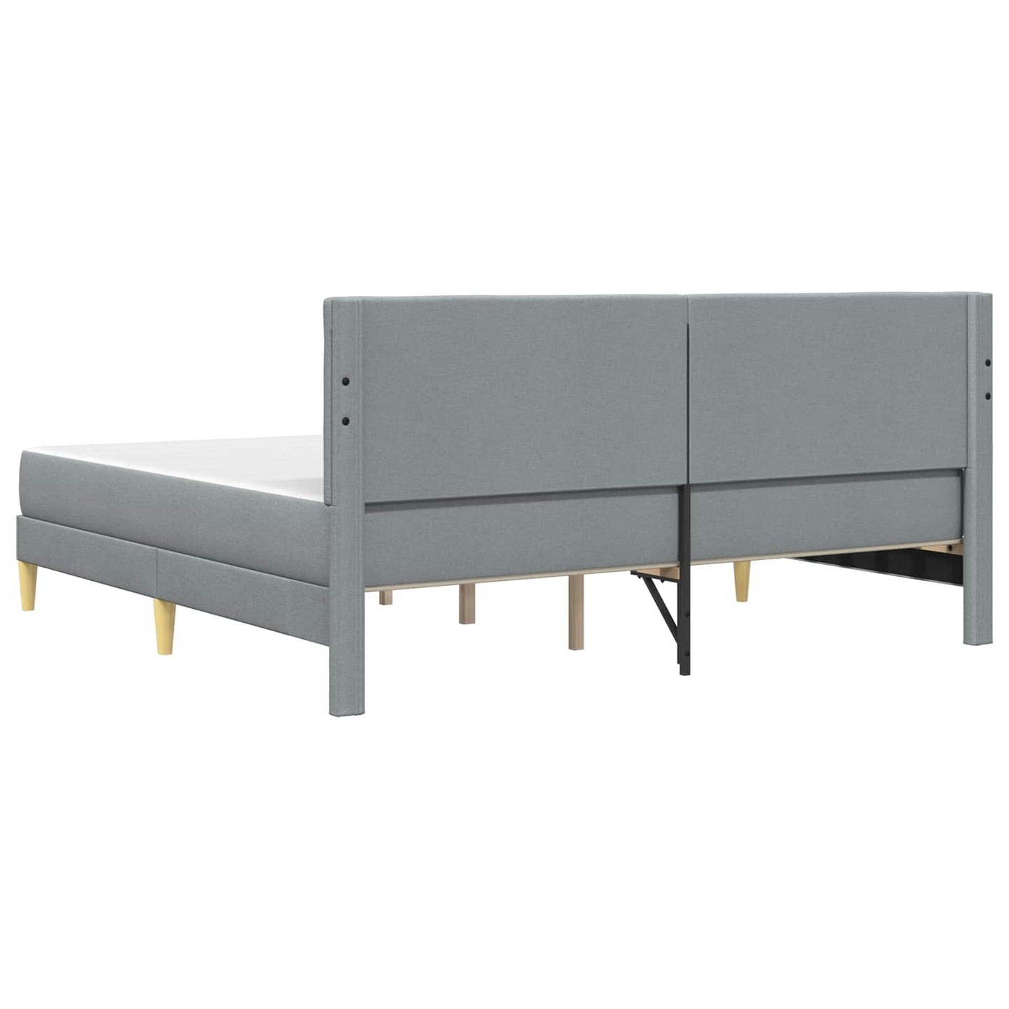vidaXL Bed Frame with Mattress Light Grey 180 x 200 cm Fabric