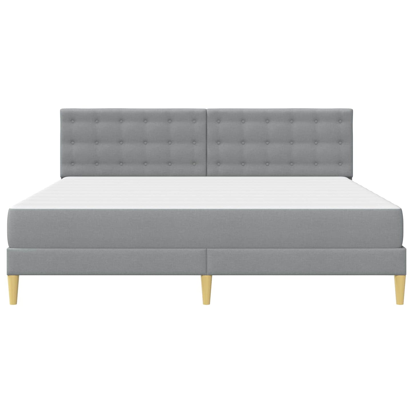vidaXL Bed Frame with Mattress Light Grey 180 x 200 cm Fabric