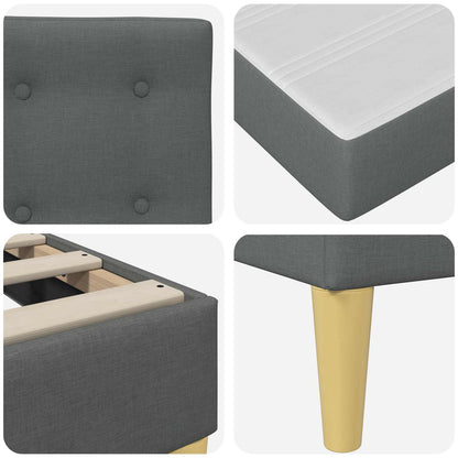 vidaXL Bed Frame with Mattress Dark Grey Fabric
