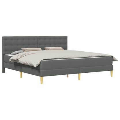 vidaXL Bed Frame with Mattress Dark Grey Fabric