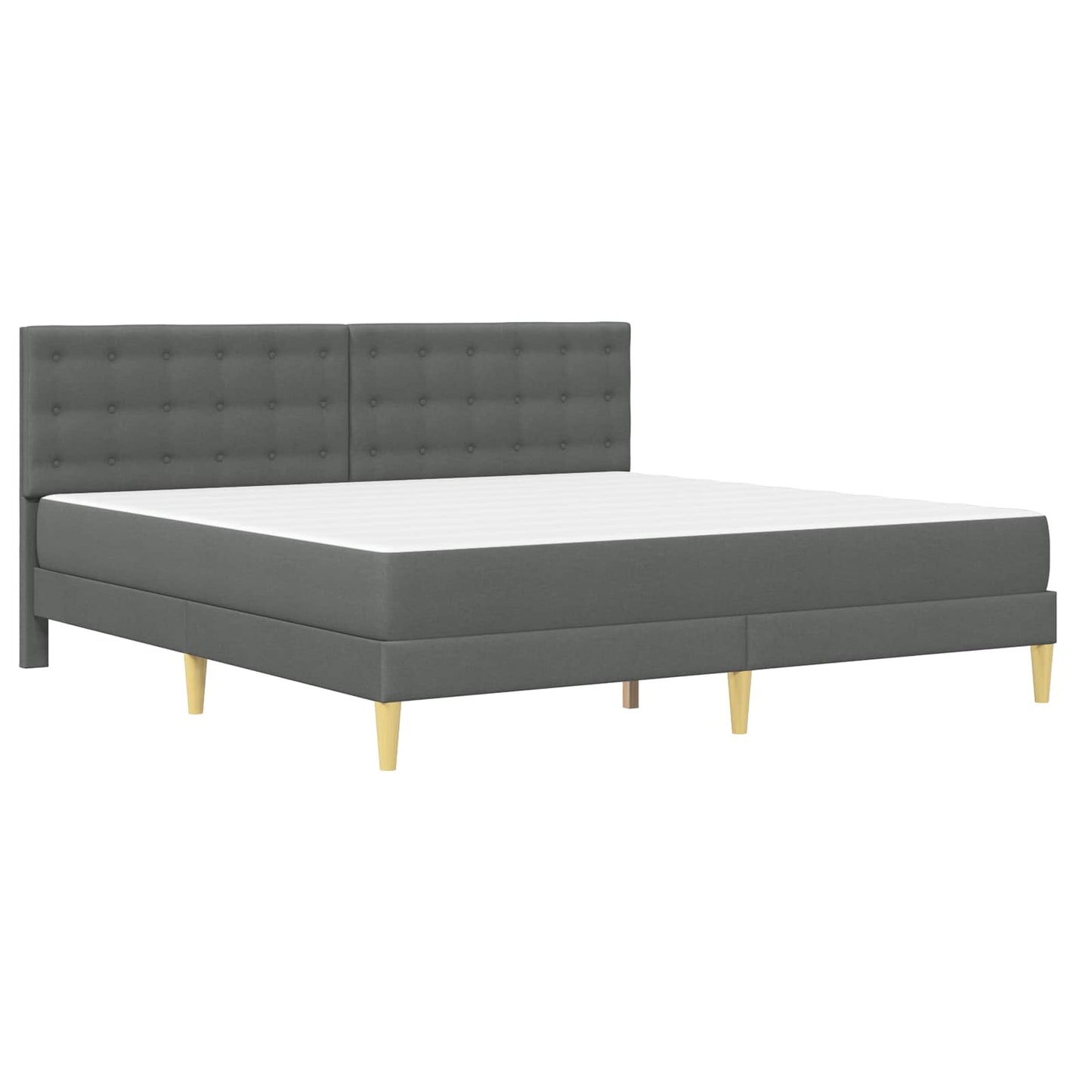 vidaXL Bed Frame with Mattress Dark Grey Fabric