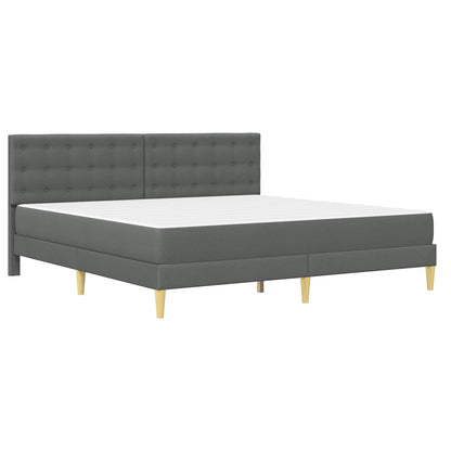 vidaXL Bed Frame with Mattress Dark Grey Fabric