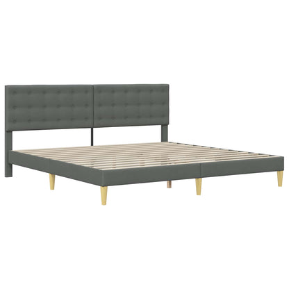 vidaXL Bed Frame with Mattress Dark Grey Fabric