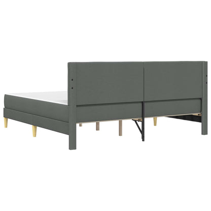 vidaXL Bed Frame with Mattress Dark Grey Fabric