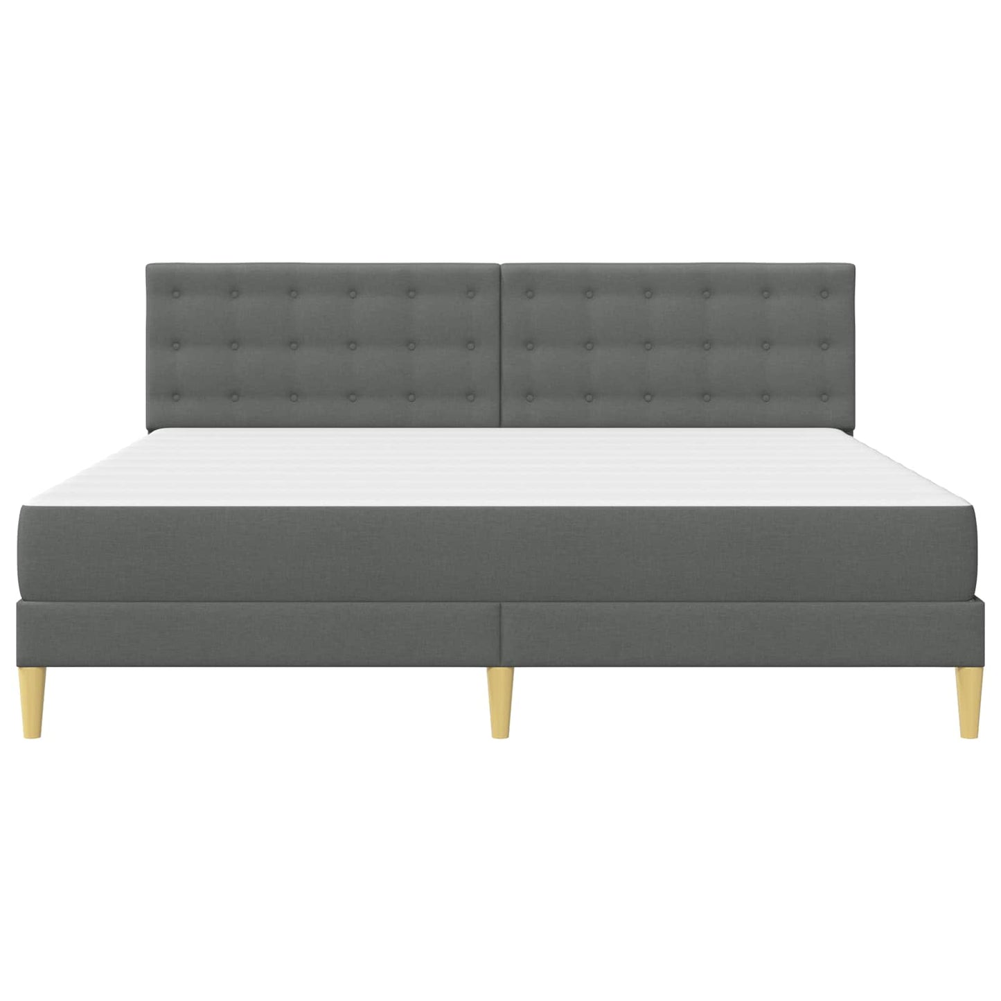 vidaXL Bed Frame with Mattress Dark Grey Fabric