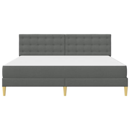 vidaXL Bed Frame with Mattress Dark Grey Fabric