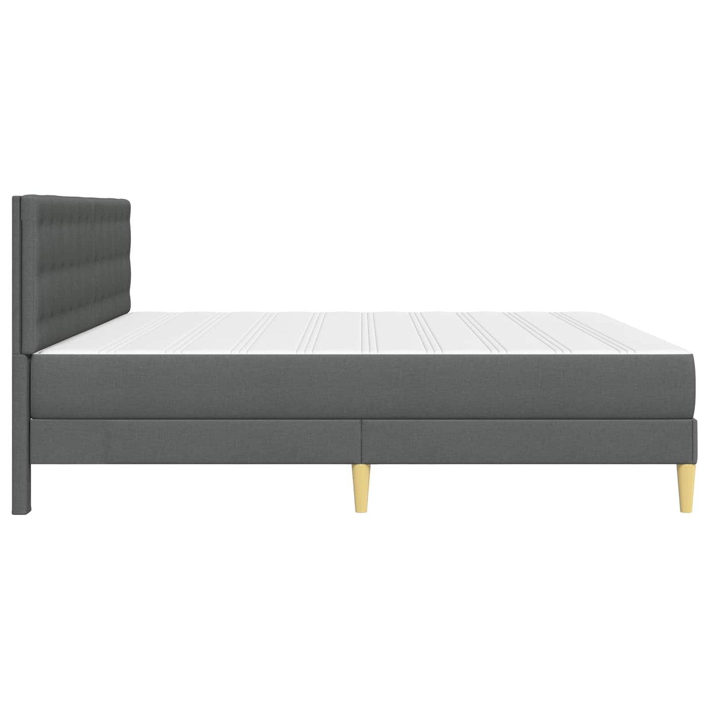 vidaXL Bed Frame with Mattress Dark Grey Fabric