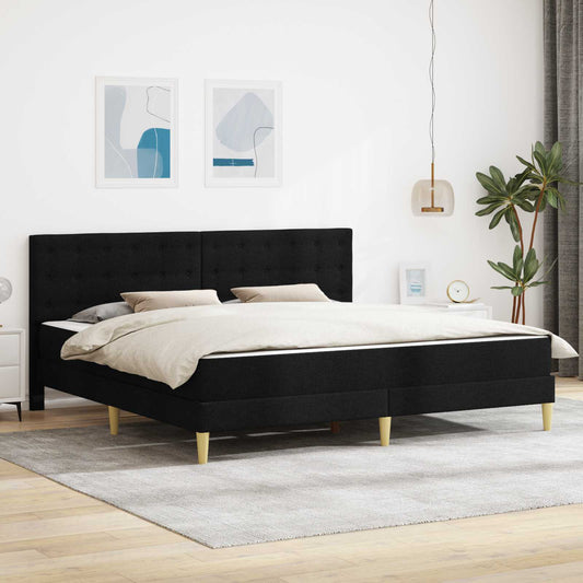 vidaXL Bed Frame with Mattress Black 180 x 200 cm Fabric