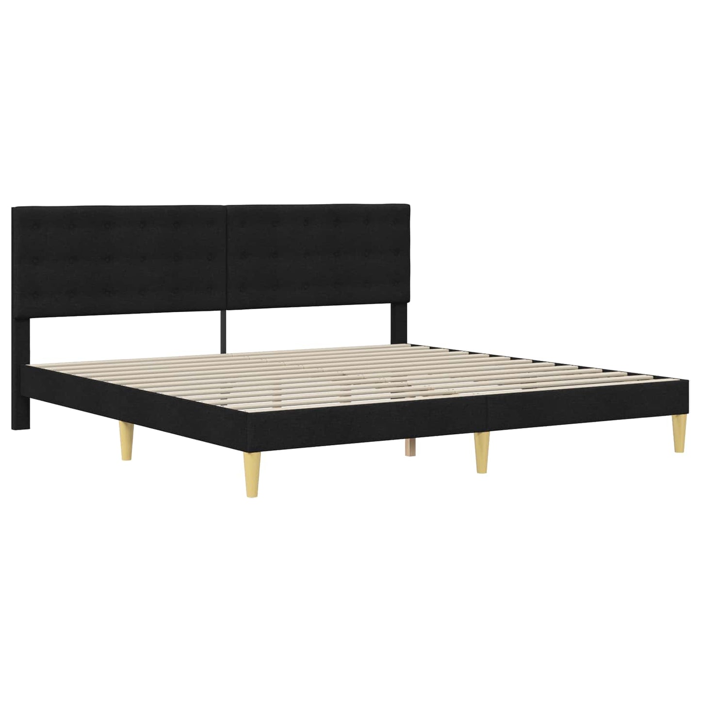 vidaXL Bed Frame with Mattress Black 180 x 200 cm Fabric