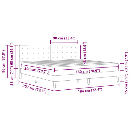 vidaXL Bed Frame with Mattress Black 180 x 200 cm Fabric