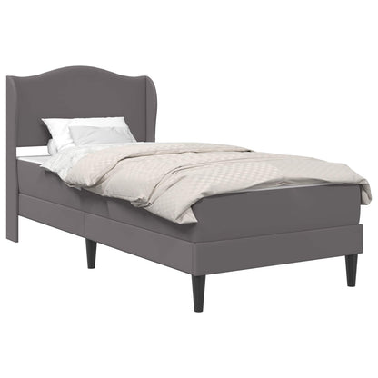 vidaXL Bed Frame with Headboard Grey 90 x 190 cm Faux Leather