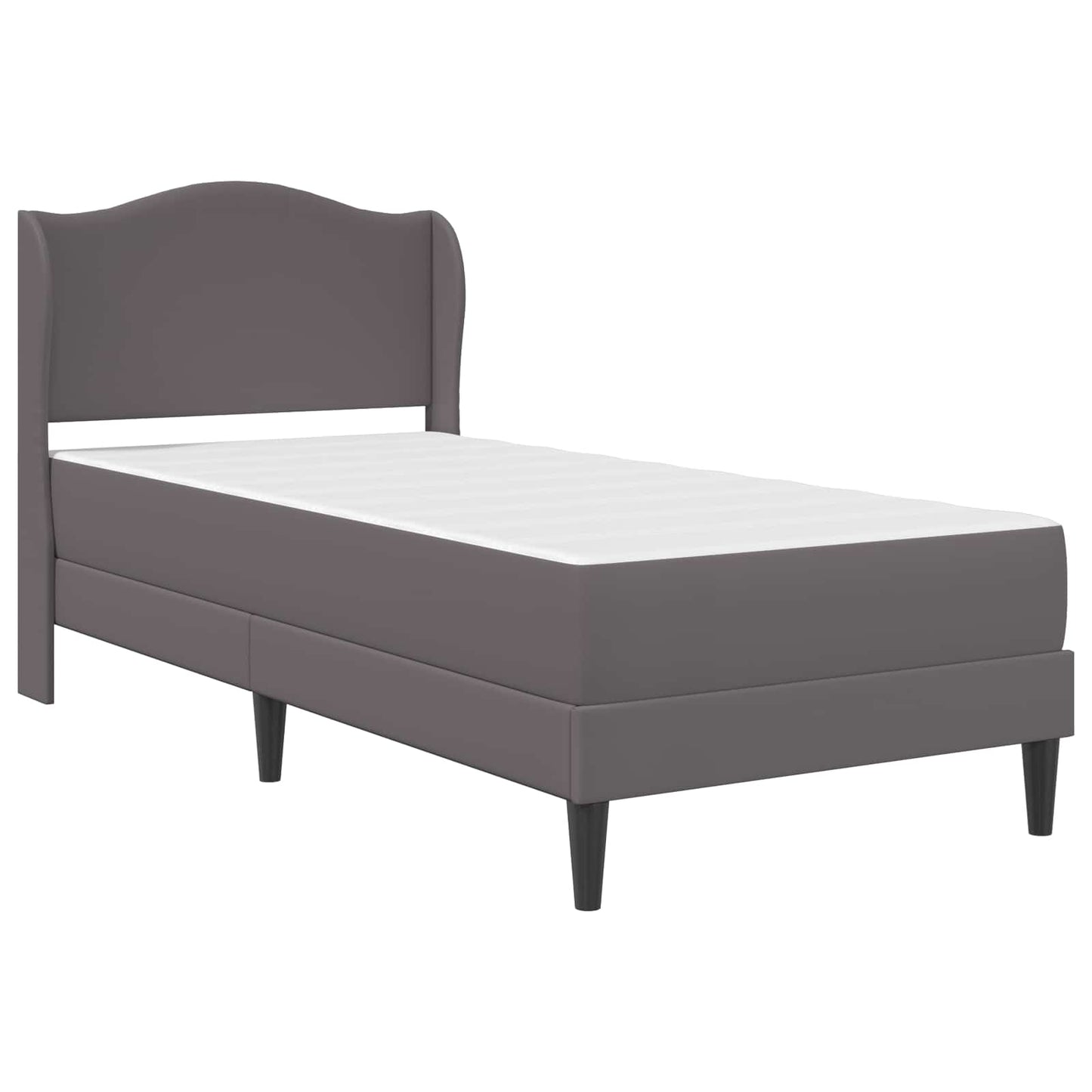 vidaXL Bed Frame with Headboard Grey 90 x 190 cm Faux Leather