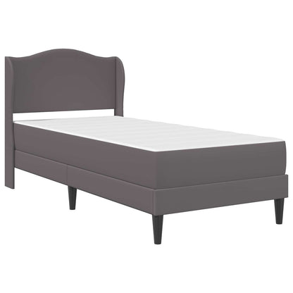 vidaXL Bed Frame with Headboard Grey 90 x 190 cm Faux Leather