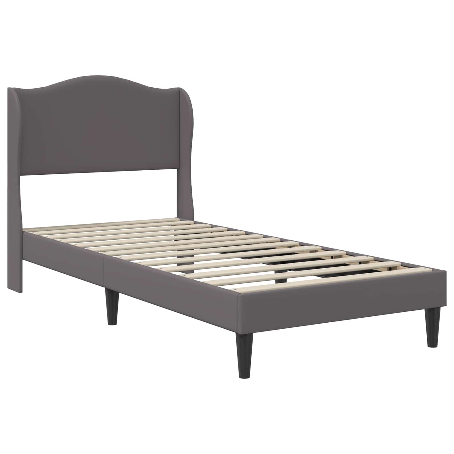 vidaXL Bed Frame with Headboard Grey 90 x 190 cm Faux Leather
