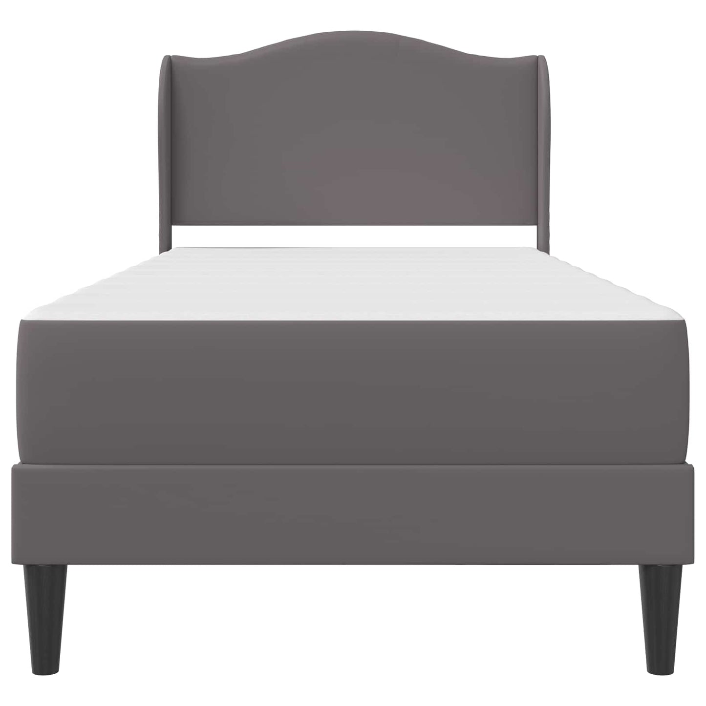 vidaXL Bed Frame with Headboard Grey 90 x 190 cm Faux Leather
