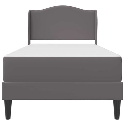 vidaXL Bed Frame with Headboard Grey 90 x 190 cm Faux Leather