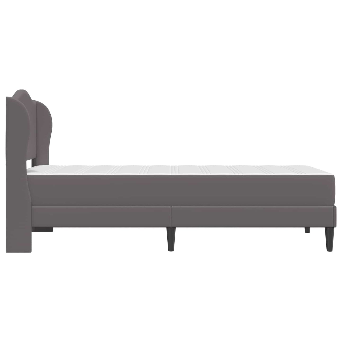 vidaXL Bed Frame with Headboard Grey 90 x 190 cm Faux Leather