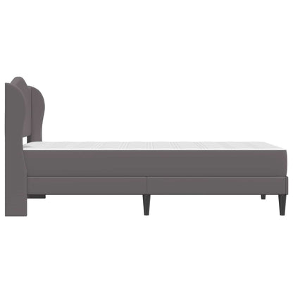vidaXL Bed Frame with Headboard Grey 90 x 190 cm Faux Leather