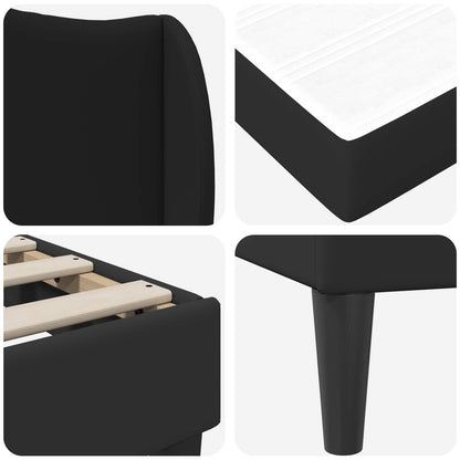vidaXL Bed Frame with Headboard Black 90 x 190 cm Faux Leather