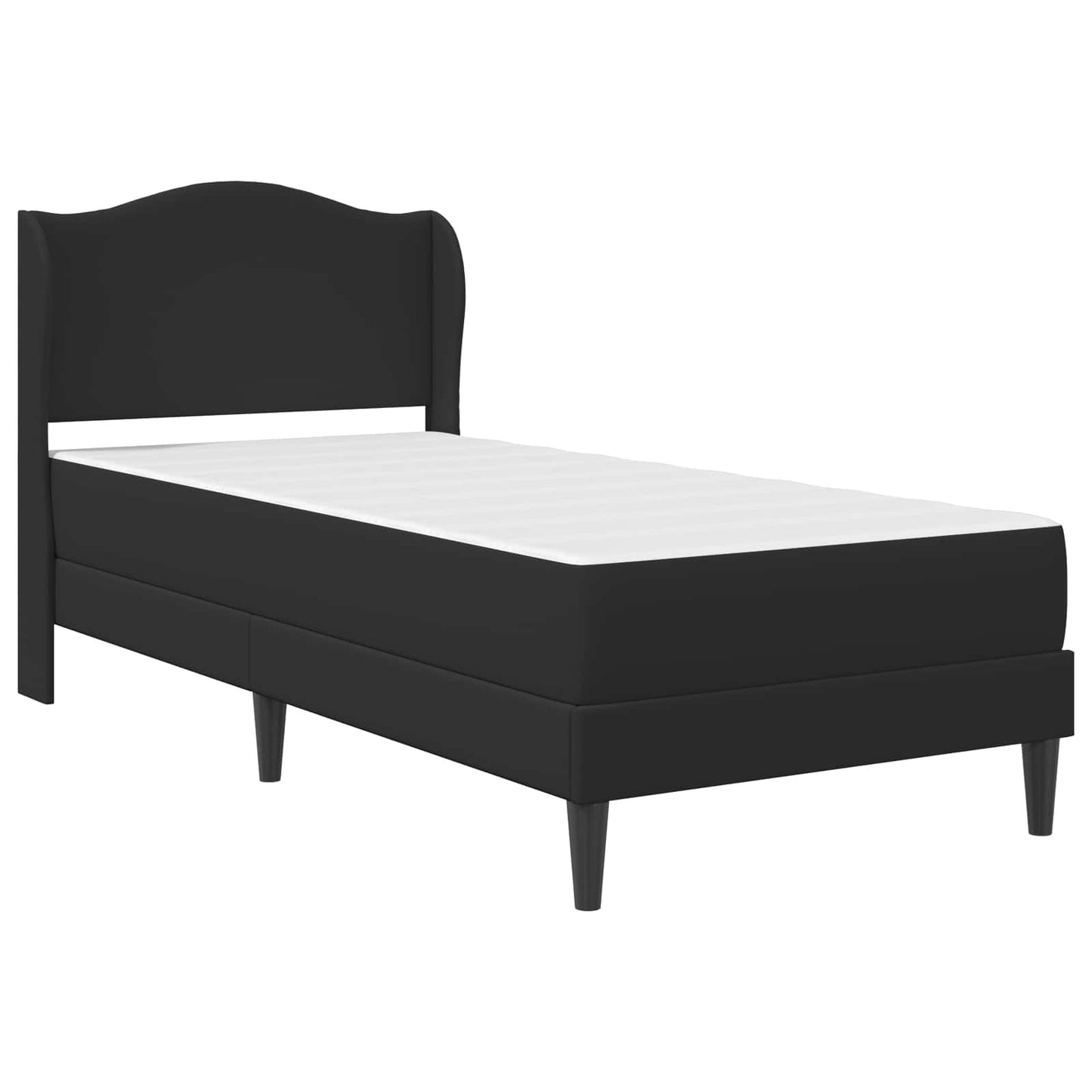 vidaXL Bed Frame with Headboard Black 90 x 190 cm Faux Leather