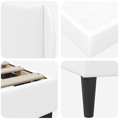 vidaXL Bed Frame with Headboard White 90 x 190 cm Faux Leather