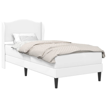 vidaXL Bed Frame with Headboard White 90 x 190 cm Faux Leather