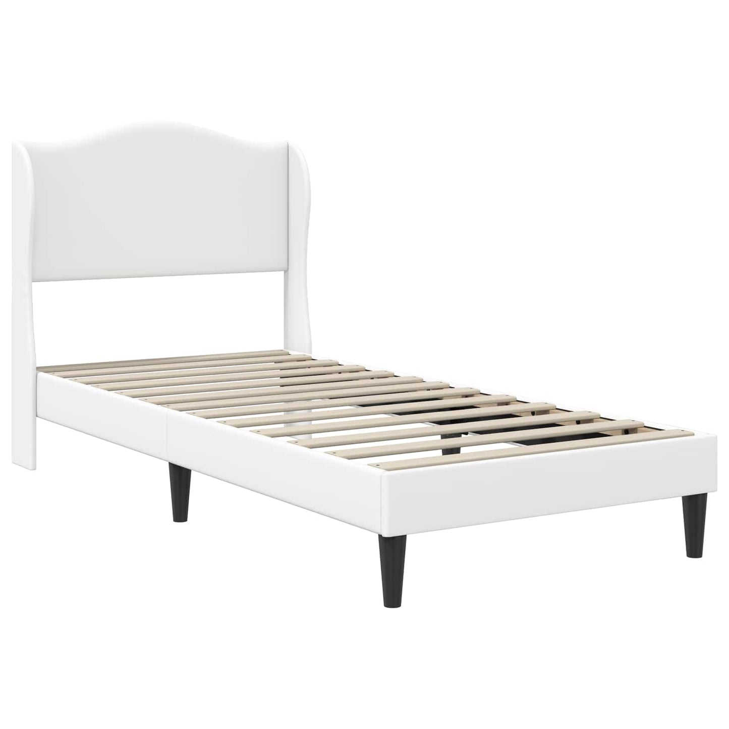 vidaXL Bed Frame with Headboard White 90 x 190 cm Faux Leather
