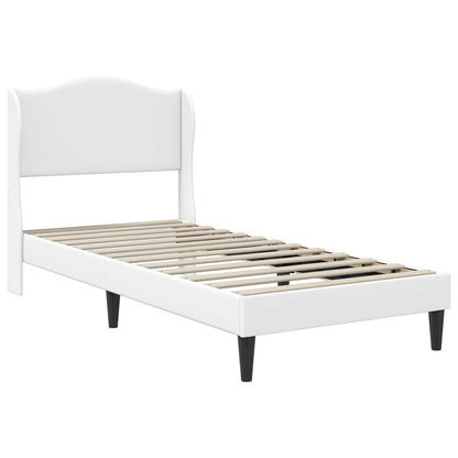 vidaXL Bed Frame with Headboard White 90 x 190 cm Faux Leather