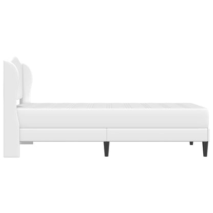 vidaXL Bed Frame with Headboard White 90 x 190 cm Faux Leather