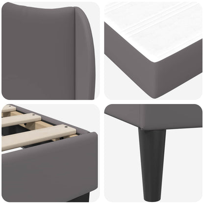vidaXL Bed Frame with Headboard Grey 180 x 200 cm Faux Leather